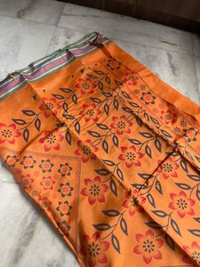 Orange Floral Saree
