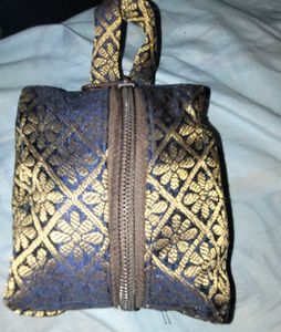Mini Cutie Coine Pouch Dark Blue Na Golden