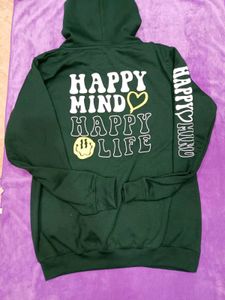 Green Graphic Print Hoodie