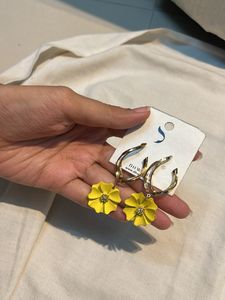 Floral Yellow Earrings