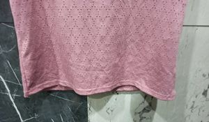 Dusty Rose Eyelet Short Sleeve Top
