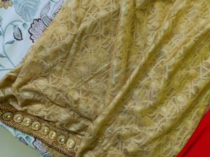 Beautiful Golden Red Saree❣️