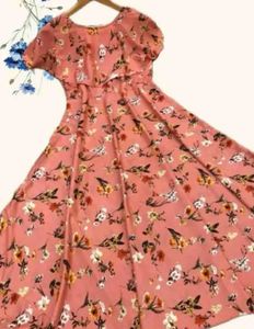 Floral Print Pink Dress