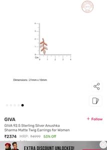 New GIVA 92.5 Sterling Silver Anushka Sharma Matte