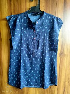 Blue Floral Print Top