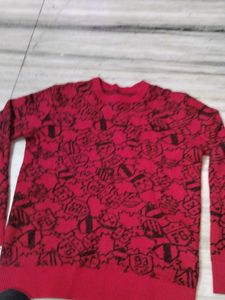 Red Patterned Sweatshirt