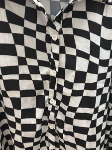 Checkered Print Button-Down Shirt