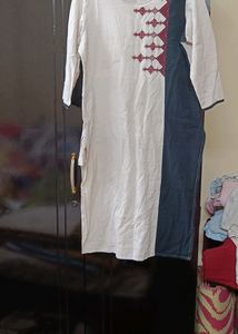 Black Nd Cream Kurti
