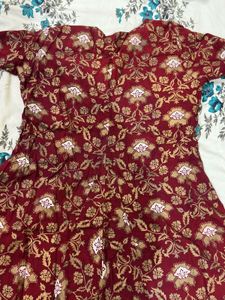 Maroon Printed Kurta
