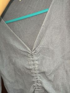 Ribbed Knit Top - Long Sleeve Powder Blue