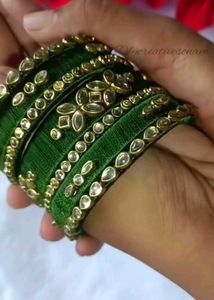 Trendy silk thread bangle