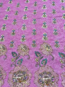 Royal Pink Zari Embroidered Saree With Blouse