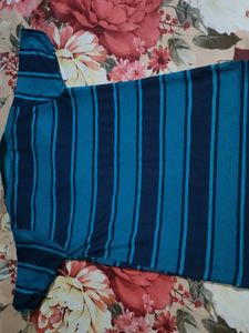Alpine T Shirt Navy Blue Stripes