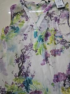 Sleevless Transparent Printed Top Small Size
