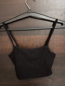 Black Ribbed Tank Top