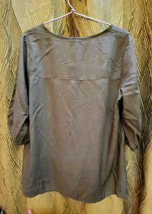 Olive Green Tassel Tie Top