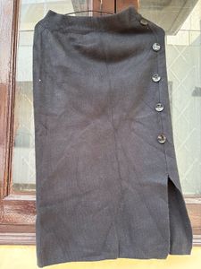 Chic Black Skirt with Button Detail
