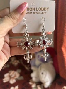 Anti tarnish Cross Drop Earrings