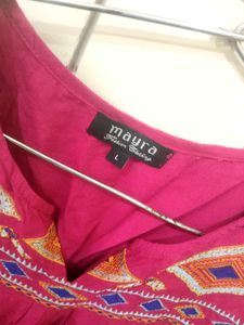 Pink Embroidered Top