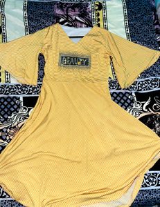 Yellow Striped &#39;Beauty&#39; Dress