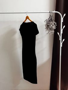 New Black V Neck Bodycon Dress