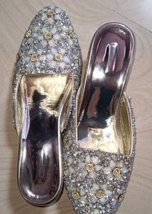 Sparkly Silver Flats