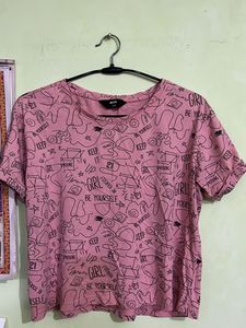 Pink Graphic Print Tee