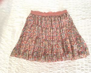 Floral Pleated Skirt