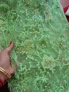 Green Color Net Fabric