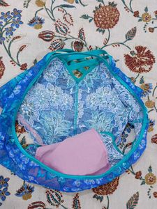 Blue Floral Lace Briefs