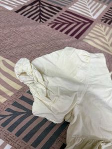 Cream Ruffle Detail Top