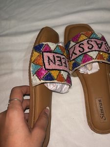 Embroidered Flip Flops