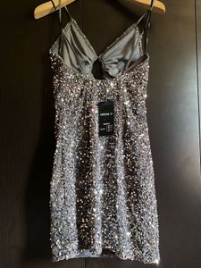 Forever 21 Grey-Blue Velvet Sequin Dress