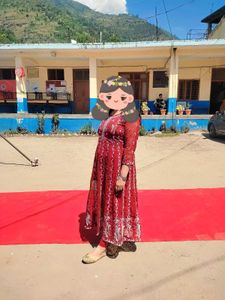 🌷Rust Chikankari Anarkali Kurta!