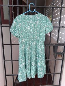Floral Green Mini Dress