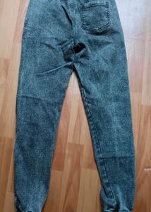 Acid Wash Denim Joggers