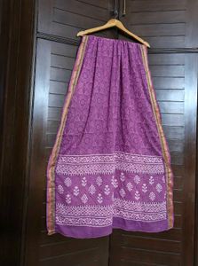 Women Purple Cotton Printed Suit Set