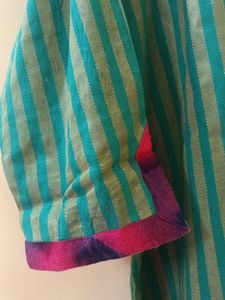 Striped Teal Tunic Top
