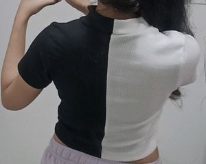 Black and white crop top
