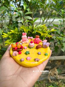 Handmade Clay Yellow Trinket
