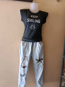 Cute T-shirt & Jeans Set