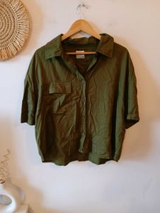 Zara Oversized Olive Green Shirt