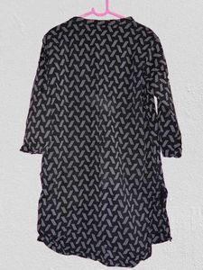 Black Geometric Print Tunic Kurti