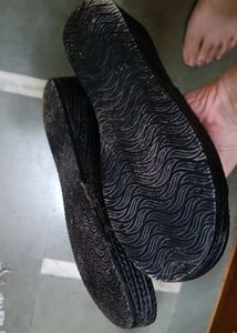 Black Open Toe Wedges Heel