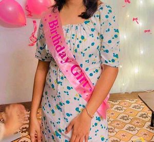 Floral Mini Dress - Birthday Girl Sash