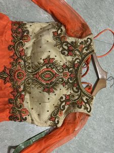 Elegant  orange Ethnic Gown