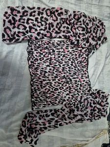 Pink Leopard Smocked Top