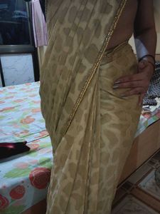 Ready To Wear Beige Saree Partywear