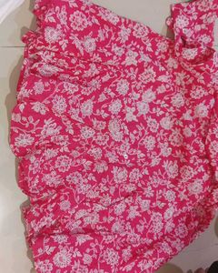 Pink Floral Print Dress