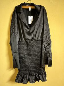 Black Ruffle Shirt Dress